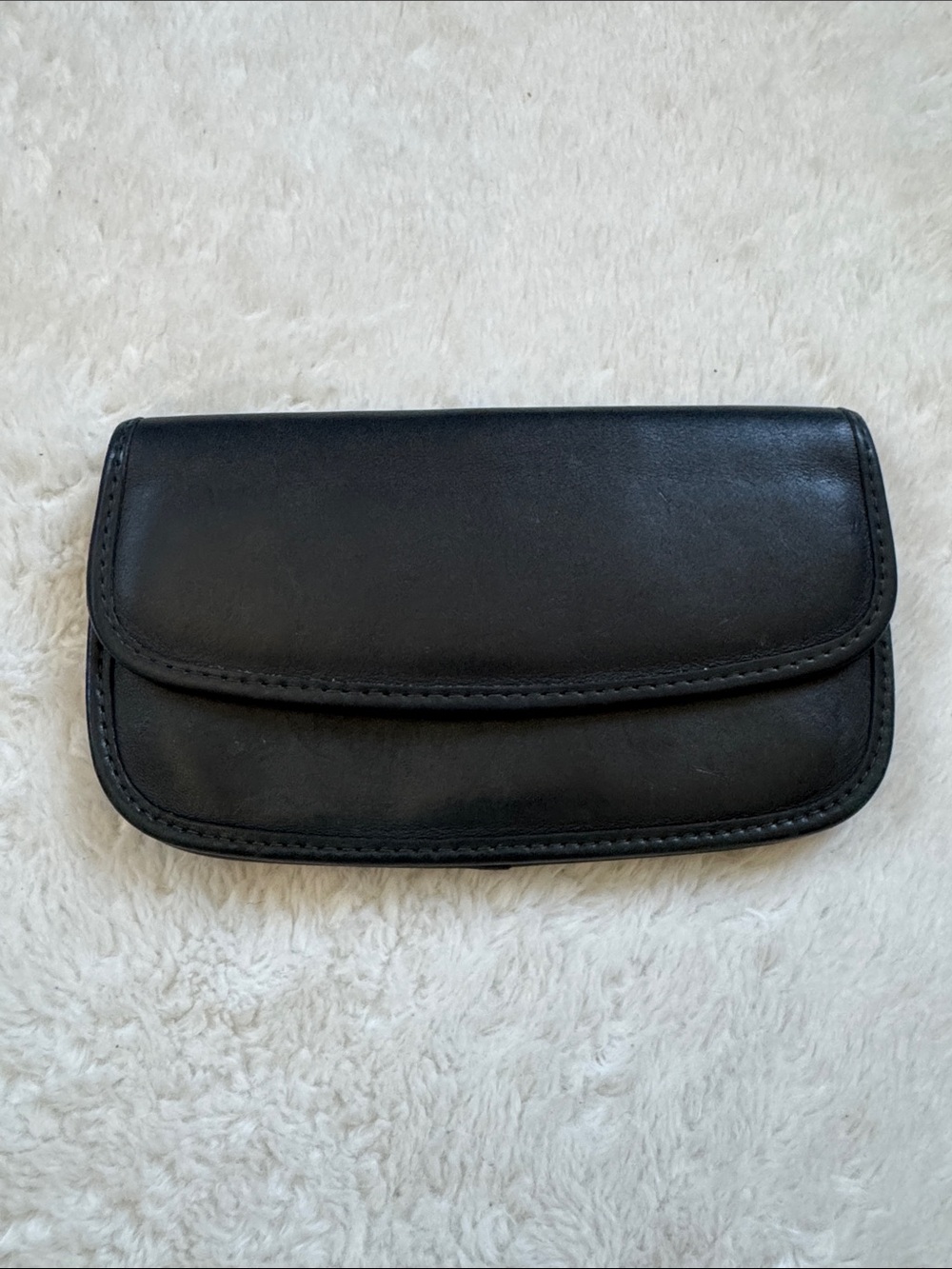 Vintage Coach Carry-All Clutch Black Leather Wallet Style No. 4832